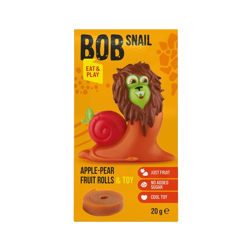 Bob Snail Fruit roll 20g + TOY EAT & PLAY