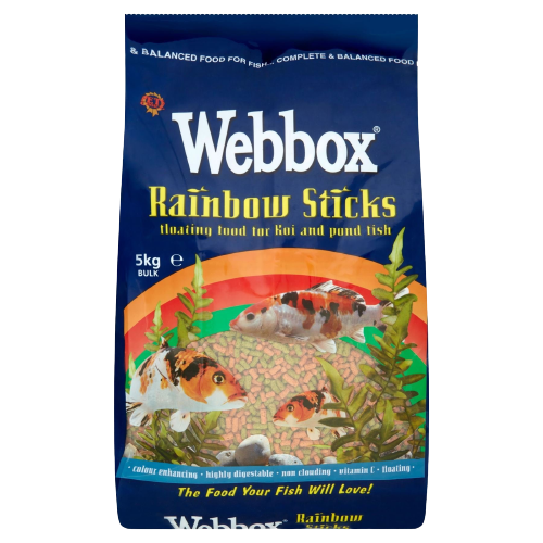 Webbox Rainbow Sticks Floating Fish Food For Koi & Pond Fish 5kg