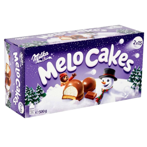 Milka Melo Cakes Marshmallow On A Biscuit Base Covered In Milk Chocolate (2 X 15Pcs) 500g