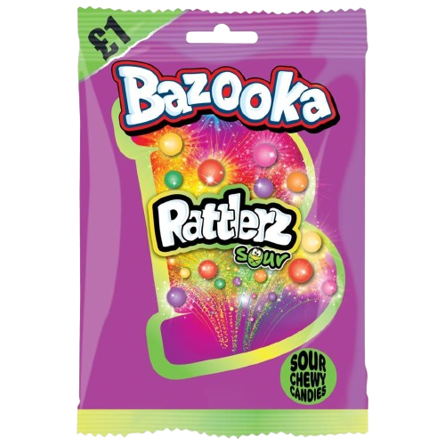 Bazooka Rattlerz Sour Chewy Candies Pmp 100g