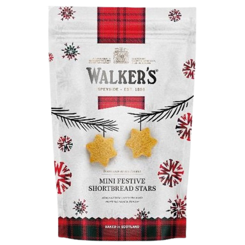 Walkers Mini Festive Shortbread Stars 125g