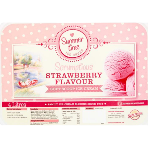 Summertime Strawberry Soft Scoop 4ltr