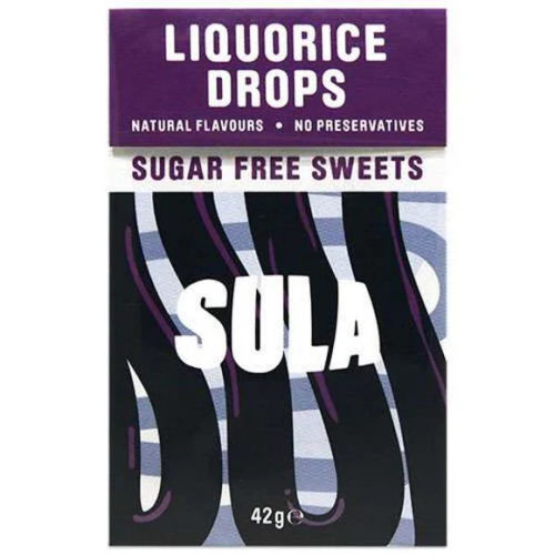 Sula Sugar Free Liquorice Sweets Pocket Pack 42g