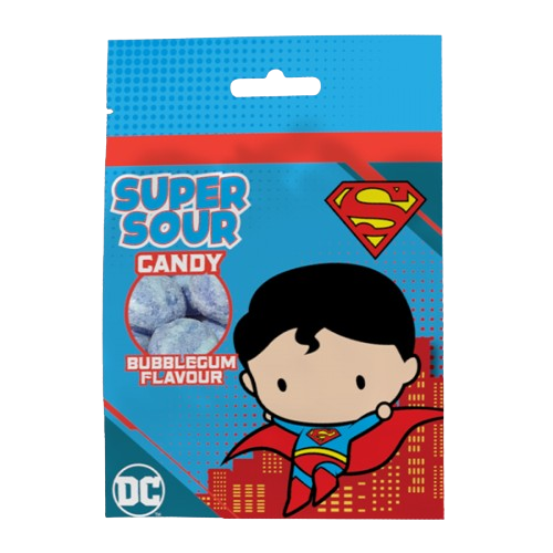 DC Super Man Super Sour Bubble Gum Flavour Candy 130g