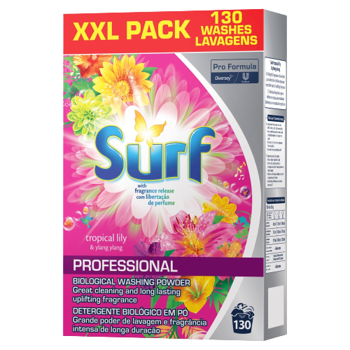 Surf Pro Formula Professional Tropical Lily & Ylang Ylang Biological Washing Powder 130 Washes 8.4kg