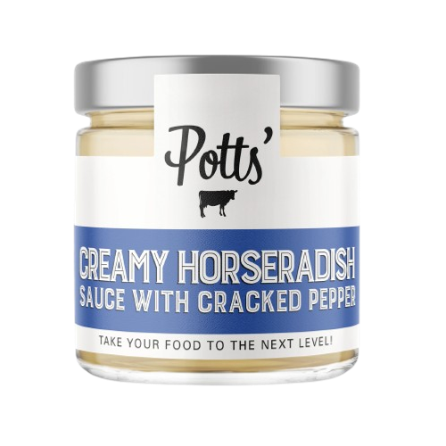 Potts Creamy Horseradish With Peppercorns 180g