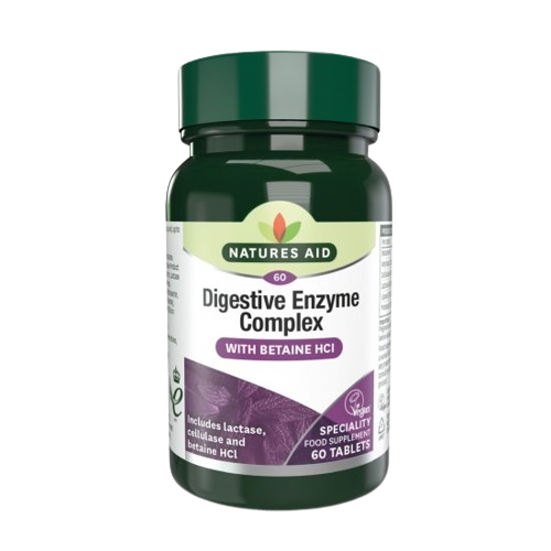 Natures Aid Digestive Enzyme Complex with Betaine HCI 60 Tablets