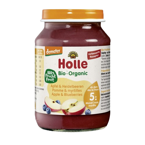 Holle Organic Jar Apple & Blueberries 190g