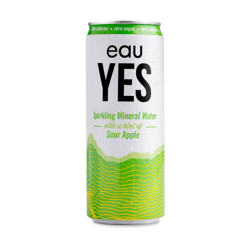 eauYES Sparkling Mineral Water Sour Apple 330ml