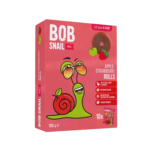 Bob Snail Fruit Rolls Apple-Strawberry 10 Rolls 100g