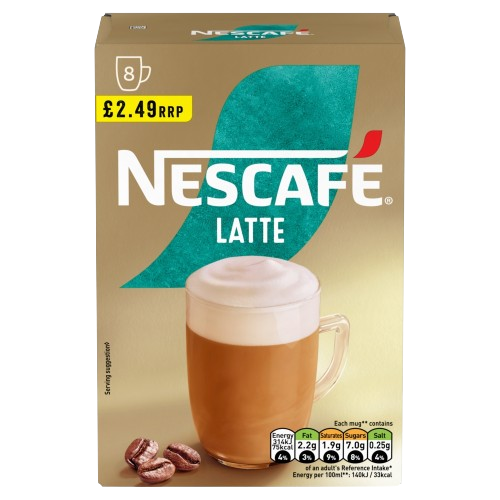 Nescafe Latte Instant Coffee  Sachets PMP £2.49 8 x 18g