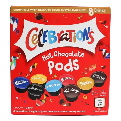 Celebrations Hot Chocolate Dolce Gusto Compatible 8 Pods