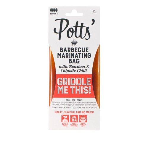 Potts BBQ With Bourbon & Chipotle Chilli Marinating Bag 150g