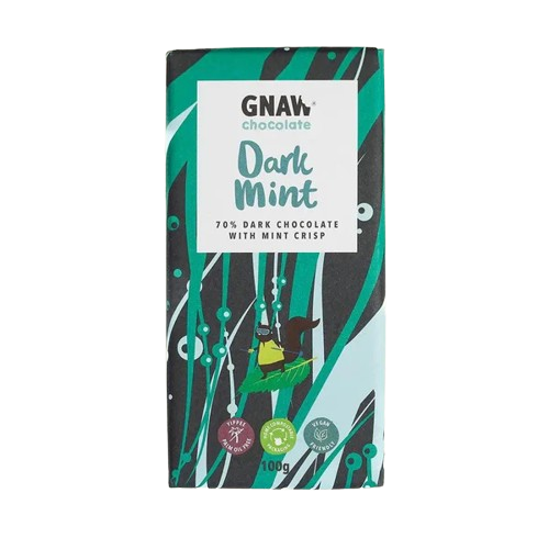 GNAW 70% Dark Mint Chocolate Bar Vegan 100g