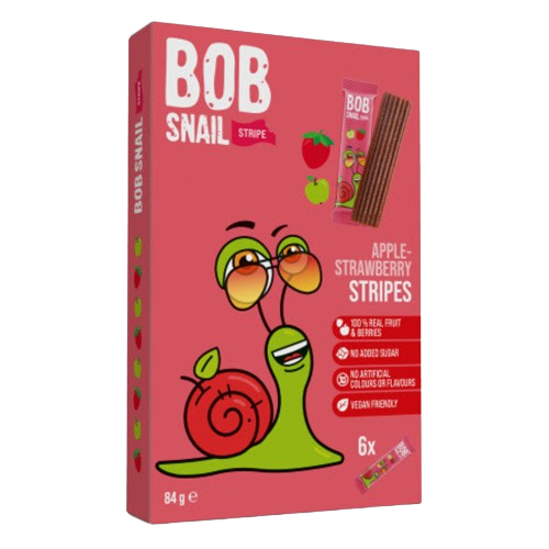 Bob Snail Fruit Stripes Apple-Strawberry 6x14g