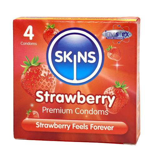 Skins Strawberry Flavoured Condoms Pack of 4