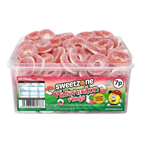 Sweetzone Watermelon Rings Tub 800g