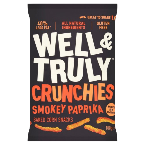 Well & Truly Crunchies Smokey Paprika Baked Corn Snacks 100g