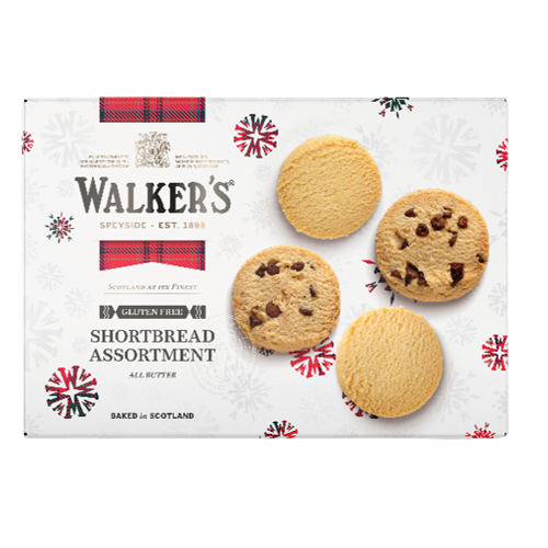 Walkers Gluten Free Assorted Shortbread Rounds & Chocolate Chip Festive pack 280g