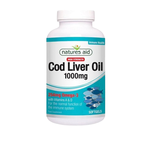 Natures Aid Cod Liver Oil High Strength 1000mg 180 Softgels