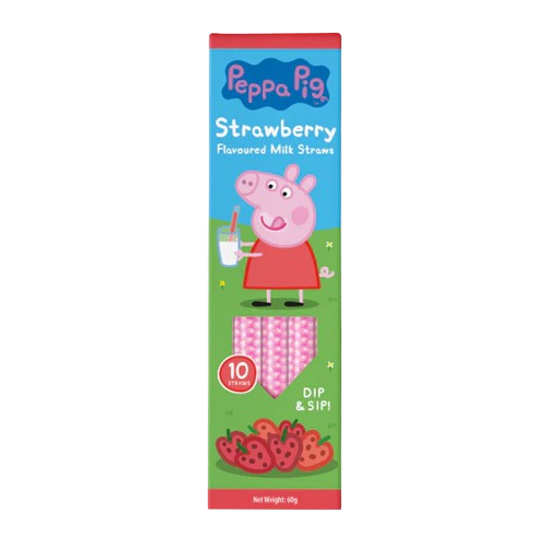 Peppa Pig Dip & Sip Milk Straws Strawberry 10 pack 60g