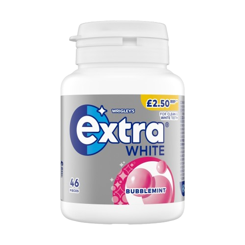 Extra White Bubblemint Sugarfree Chewing Gum Bottle PMP £2.50 46 Pieces