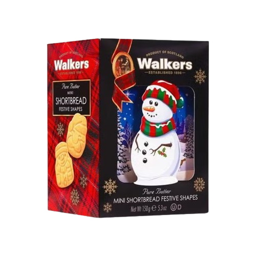 Walker 3D Snowman Mini Shortbread Festive Shapes 150g