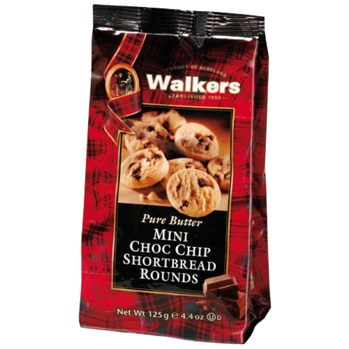 Walkers Mini Choc Chip Shortbread Rounds Bag 125g