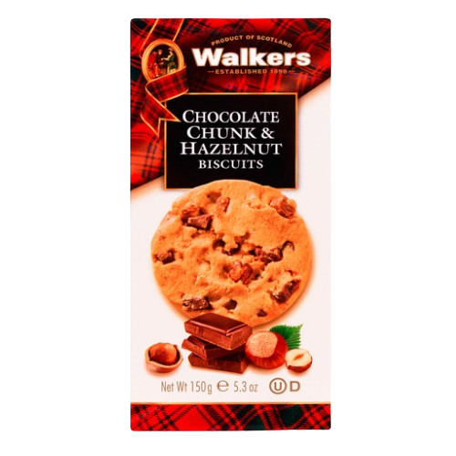 Walker Carton Choc Chip & Hazelnut Biscuits 150g