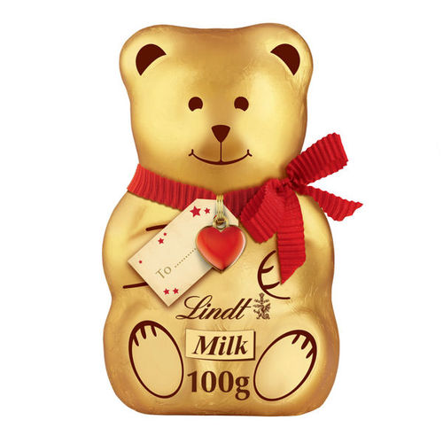 Lindt Teddy With Tag Mixed Plain Gold & Red Jumper 100g