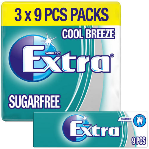 Extra Cool Breeze Sugarfree Chewing Gum Multipack 3 x 9 Pieces We Get Any Stock