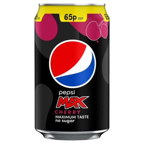 Pepsi Max Cherry No Sugar Cola Can PM 330ml