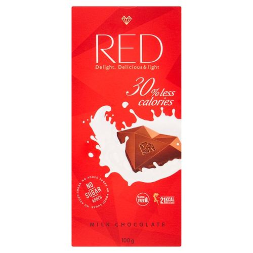 Red Milk Chocolate 30% Less Calories 100G