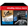 Sheba Fine Flakes Cat Food Pouches Fish in Jelly Mega Pack 40 x 85g