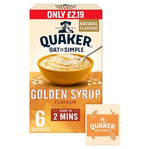 Quaker Oat So Simple Golden Syrup Porridge PM £2.09 6X36g