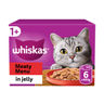 Whiskas Adult Wet Cat Food Tins Meaty In Jelly 6 X 400g