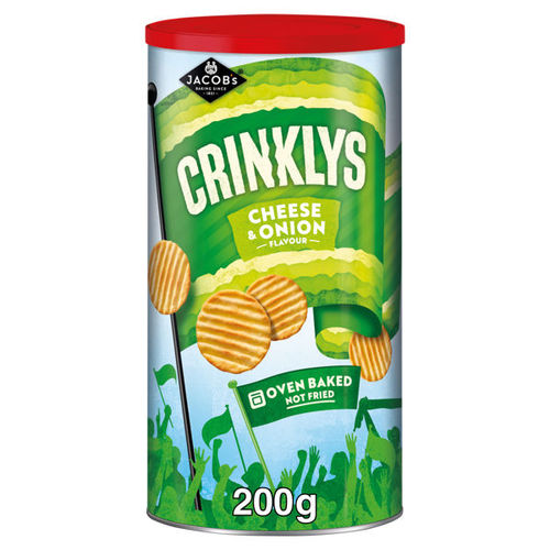 Jacob's Crinklys Cheese  Onion Baked Snacks Summer Tub 200g