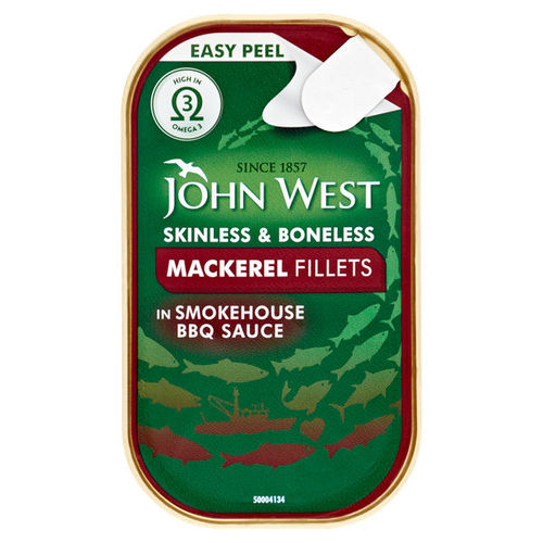 John West Mackerel Fillets In Smokehouse Bbq Sauce 115G