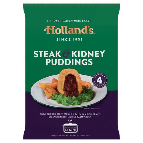 Holland's 4 Steak & Kidney Puddings 4pk