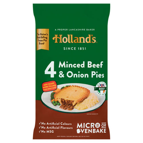 Holland's Minced Beef & Onion Pies 4 Pack