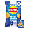 Walkers Less Salt Mild Cheese & Onion Multipack Crisps 6 x 25g