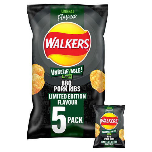 Walkers Vegan Ltd Ed BBQ Pork Rib 5 Pack