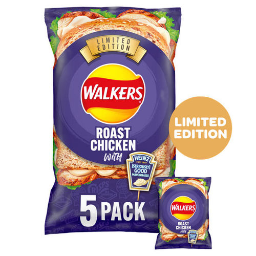 Walkers Roast Chicken with Heinz Mayo Multipack Crisps 5 x 25g