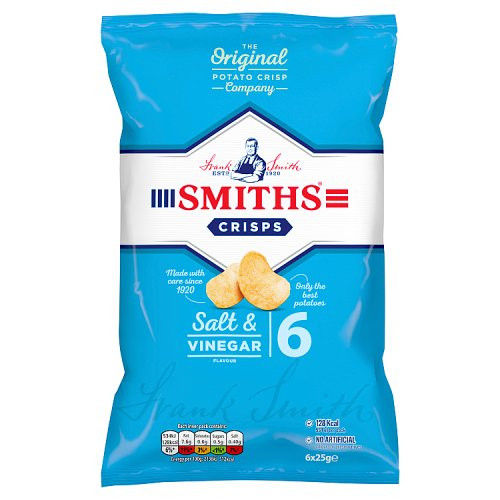 Smiths Salt & Vinegar Multipack Crisps 6x25g