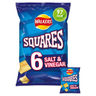 Walkers Squares Salt & Vinegar Multipack Snacks Crisps 6x22g