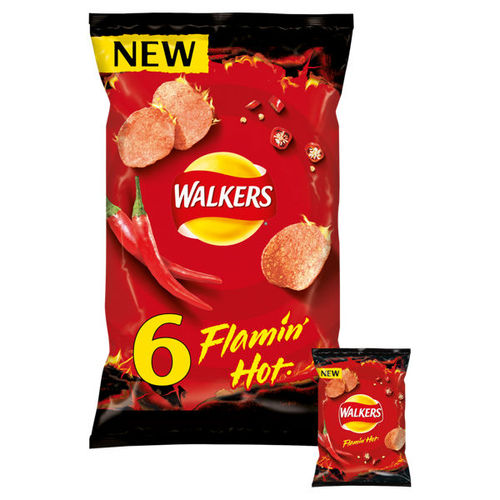 Walkers Flamin Hot Multipack Crisps 6x25g