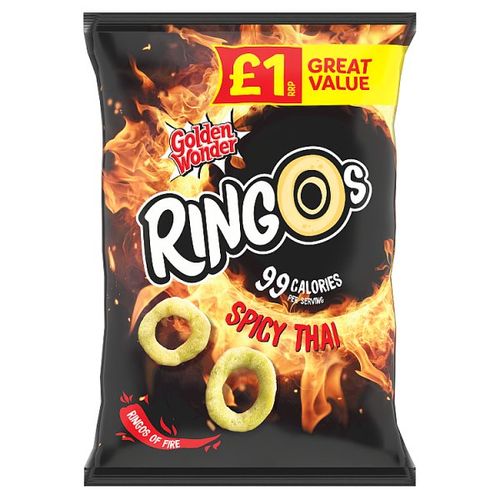 Golden Wonder Ringos Spicy Thai PMP £1 40G