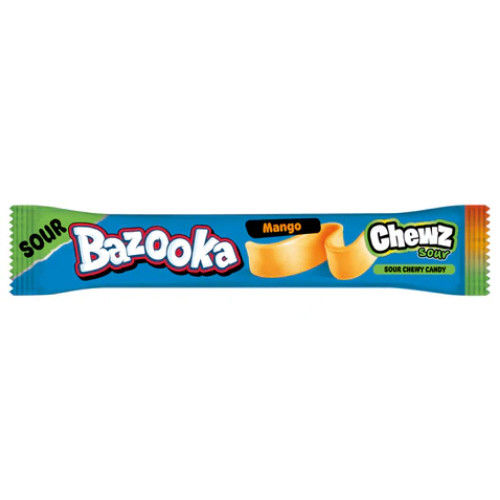 Bazooka Sour Mango Chew Bar Flavoured Chewy Candy 14g