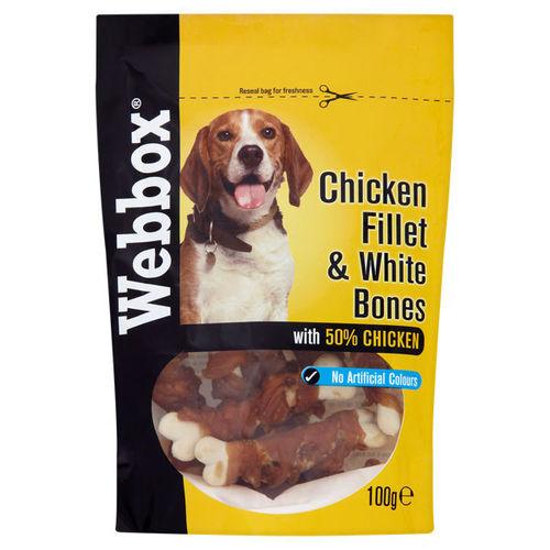 Webbox Chicken Fillets & White Bones 100g