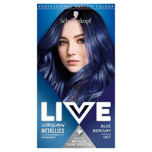 Schwarzkopf Live Urban Metallics Blue Hair Dye Blue Mercury U67 Permanent
